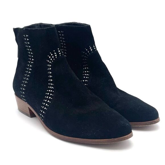 Joie Lucy Black Suede Silver Studded Ankle Booties Women’s Size EU 38.5 | US 8.5 - Picture 6 of 16